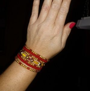 New Handmade 7 loop beaded bracelet